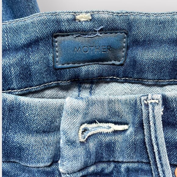 Mother Size 24 Blue Walking on Coals High Waisted Looker Ankle Fray Jeans - Picture 2 of 11